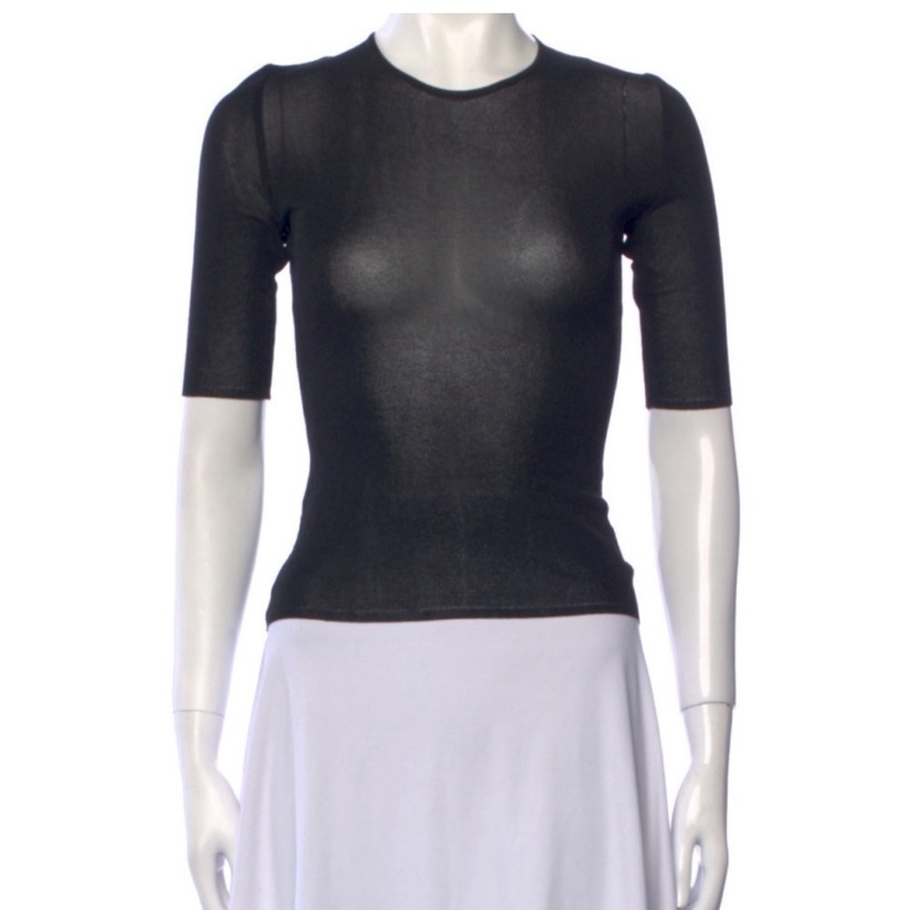 VINCE. Short Sleeve Tee in Black 100% Wool Size M